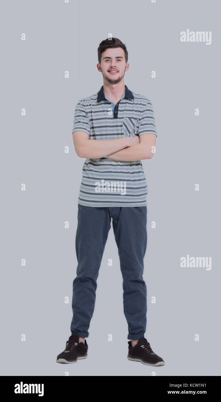 Happy young man is smiling isolated on white background Stock Photo - Alamy