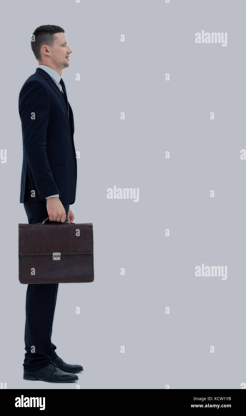 Business man isolated on white background Stock Photo - Alamy