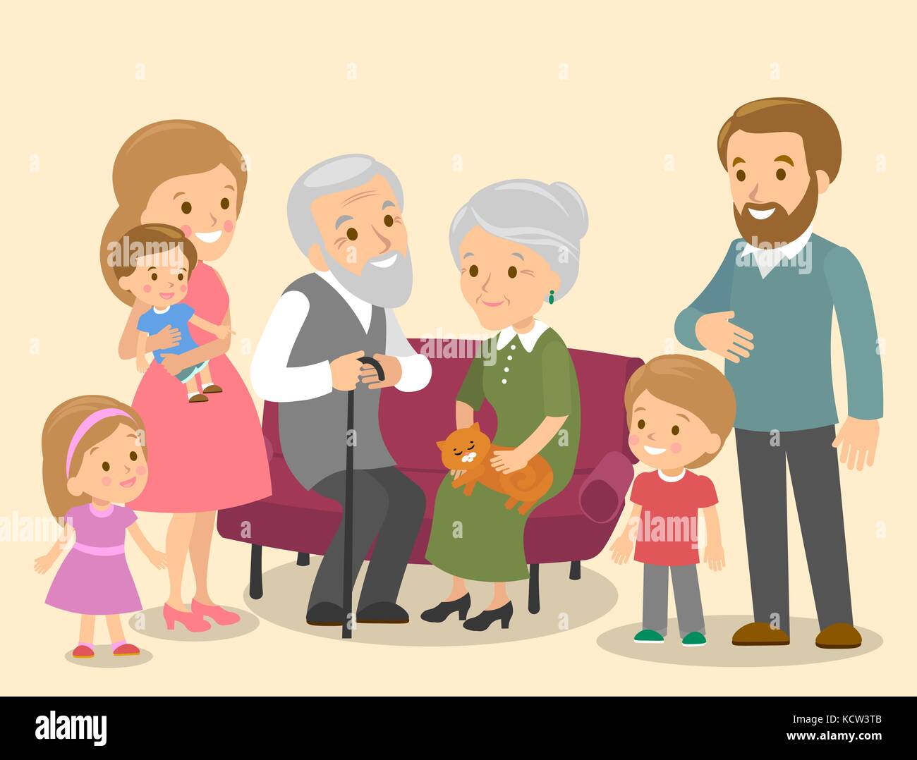 Наши мамы папы бабушки и деды. Семья с бабушкой и дедушкой вектор. Большая семья вместе иллюстрация. Большая семья рисунок с дедушками и бабушками. Мама папа бабушка вектор.