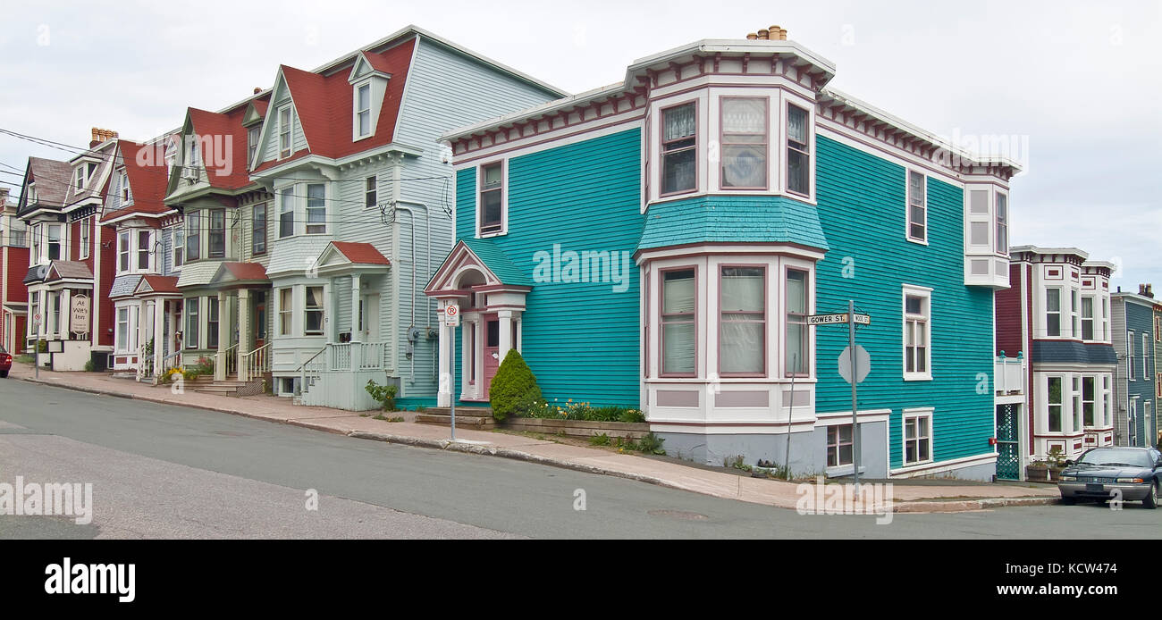 Colorful house of Jelly Bean Row, St John's, Newfoundland & Labrador