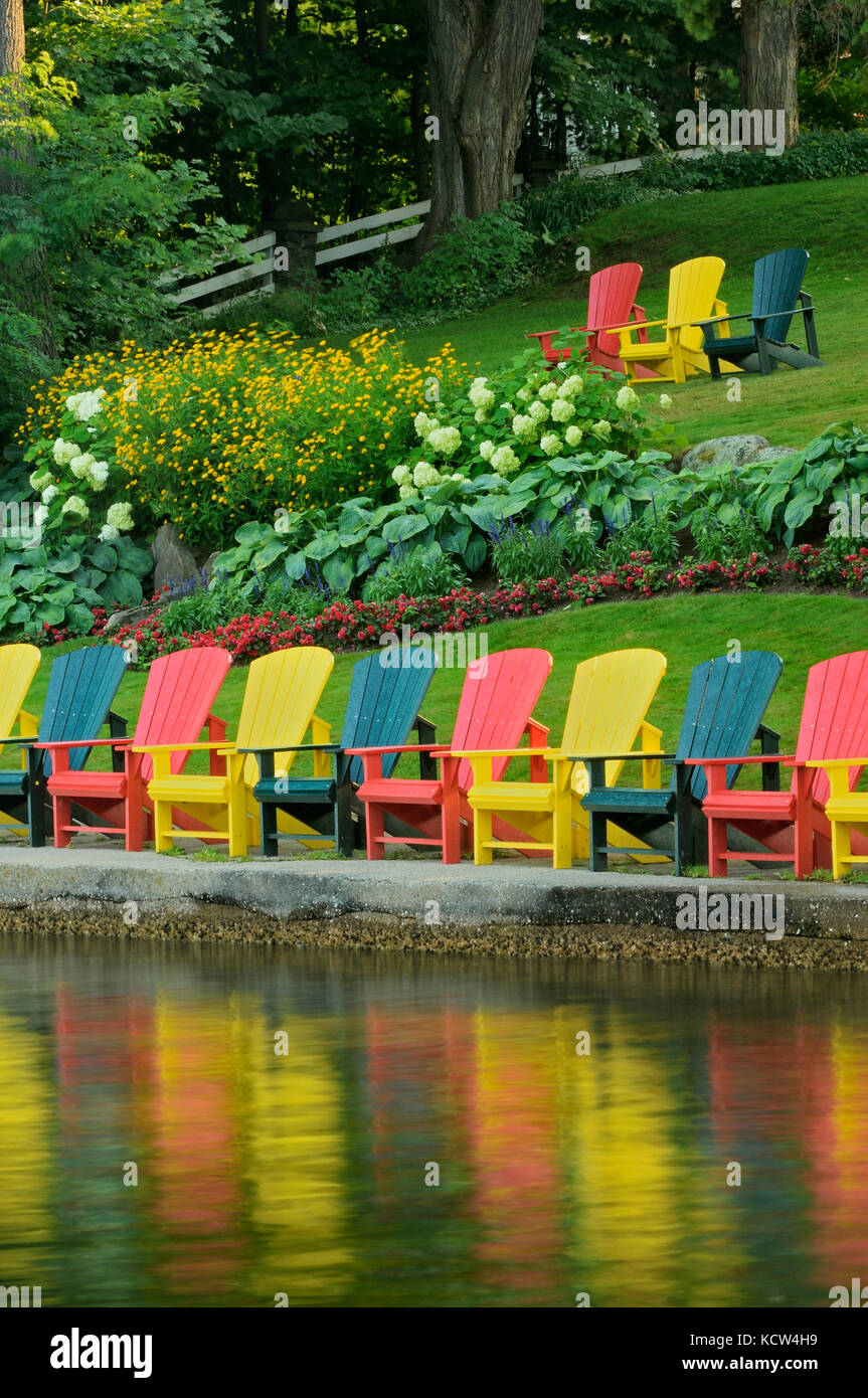 Muskoka chairs at clevelands house resort hires stock photography and