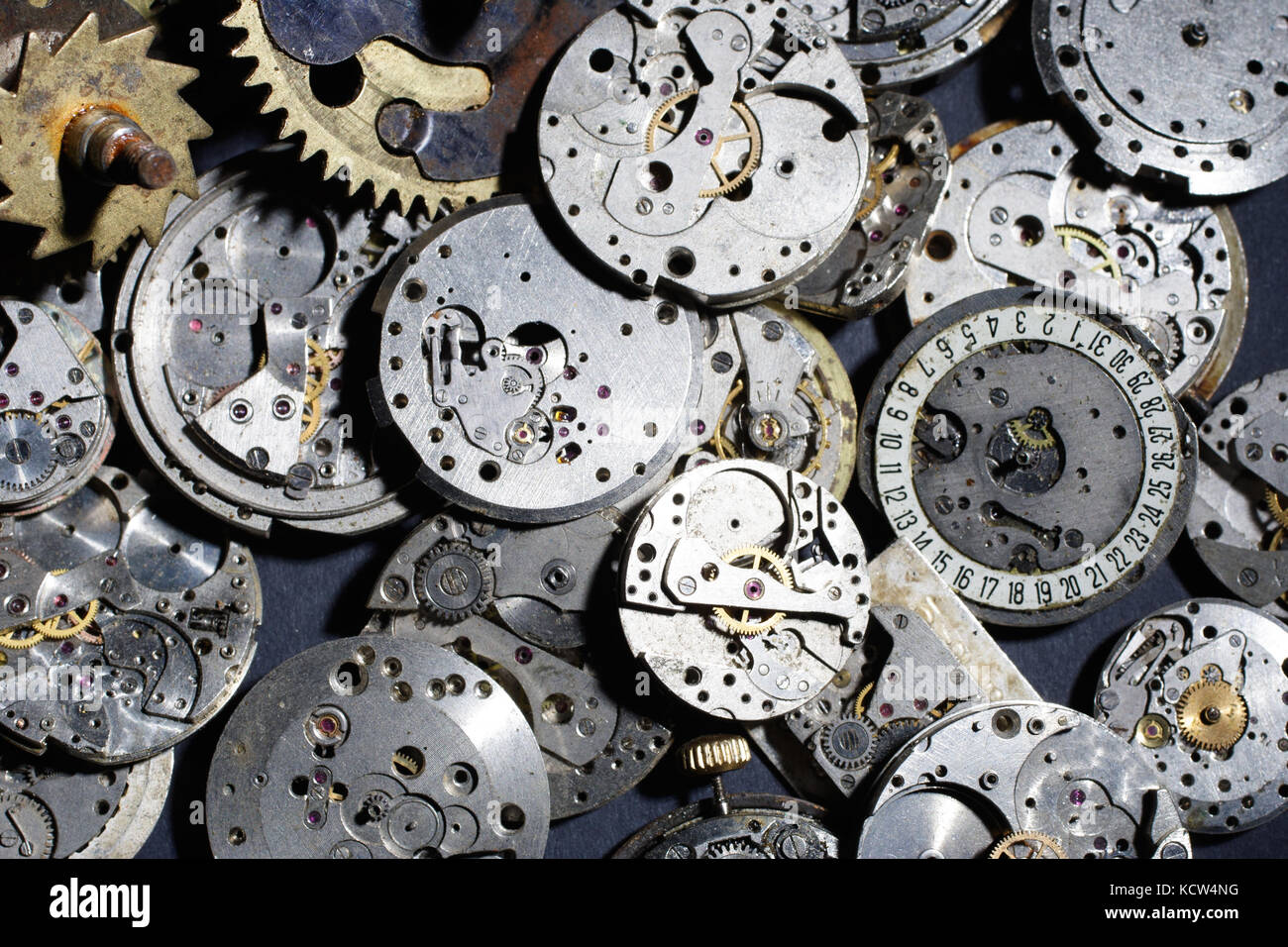 broken mechanical watches background Stock Photo Alamy
