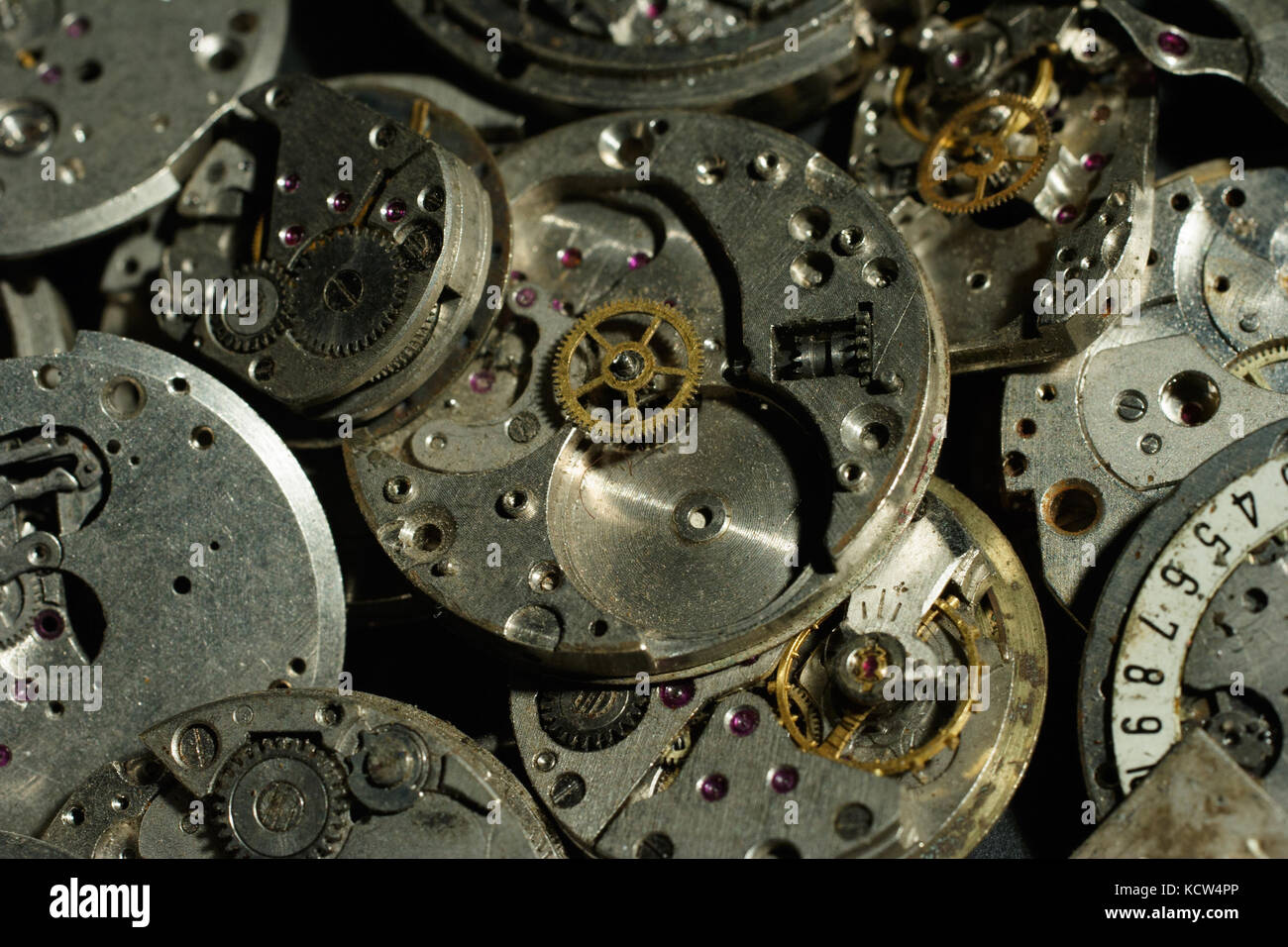 broken mechanical watches background Stock Photo Alamy