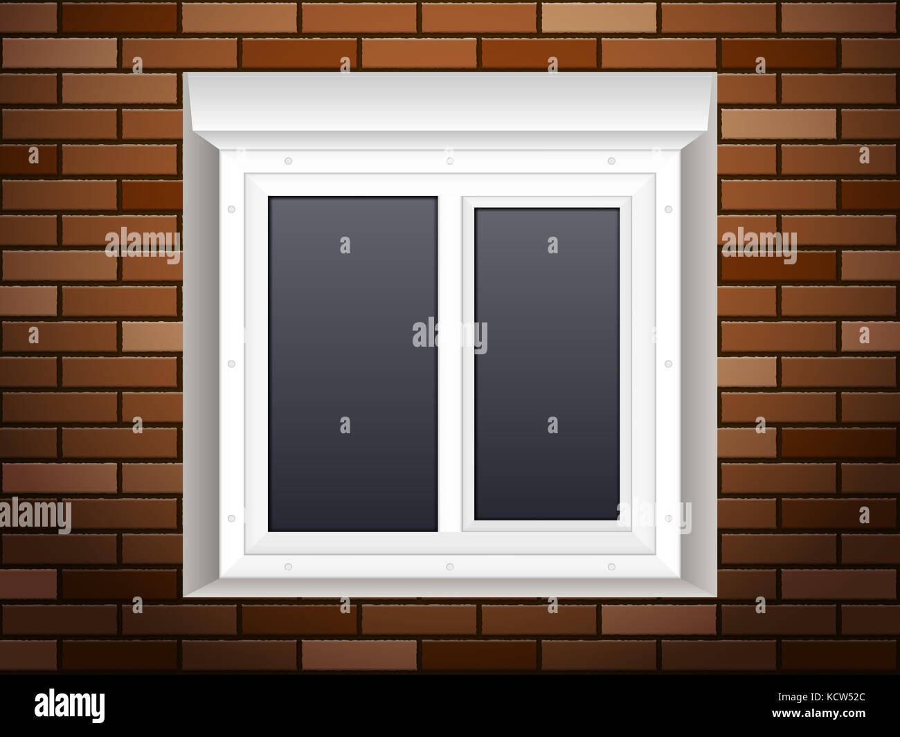 Windows on a brick wall Stock Photo Alamy