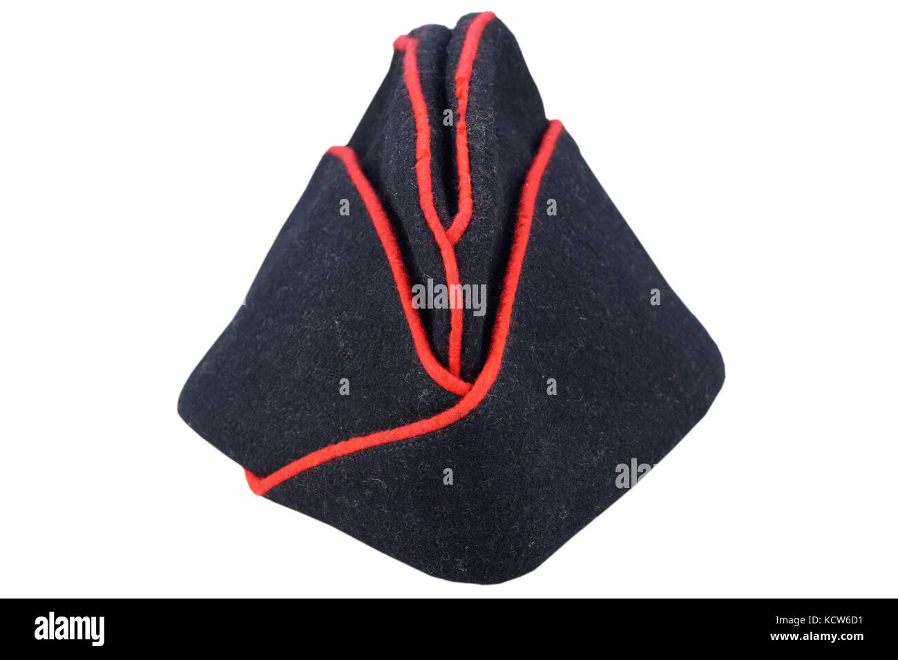 military black garrison cap isolated on white background Stock Photo