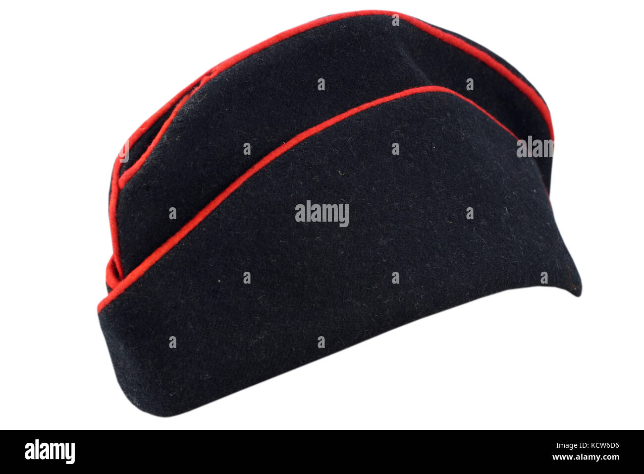 military black garrison cap isolated on white background Stock Photo