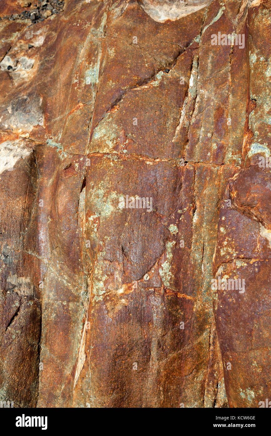 Striated rocks on the Viedma Glacier, Southern Patagonian Ice Field, Los Glaciares National Park, Argentina Stock Photo