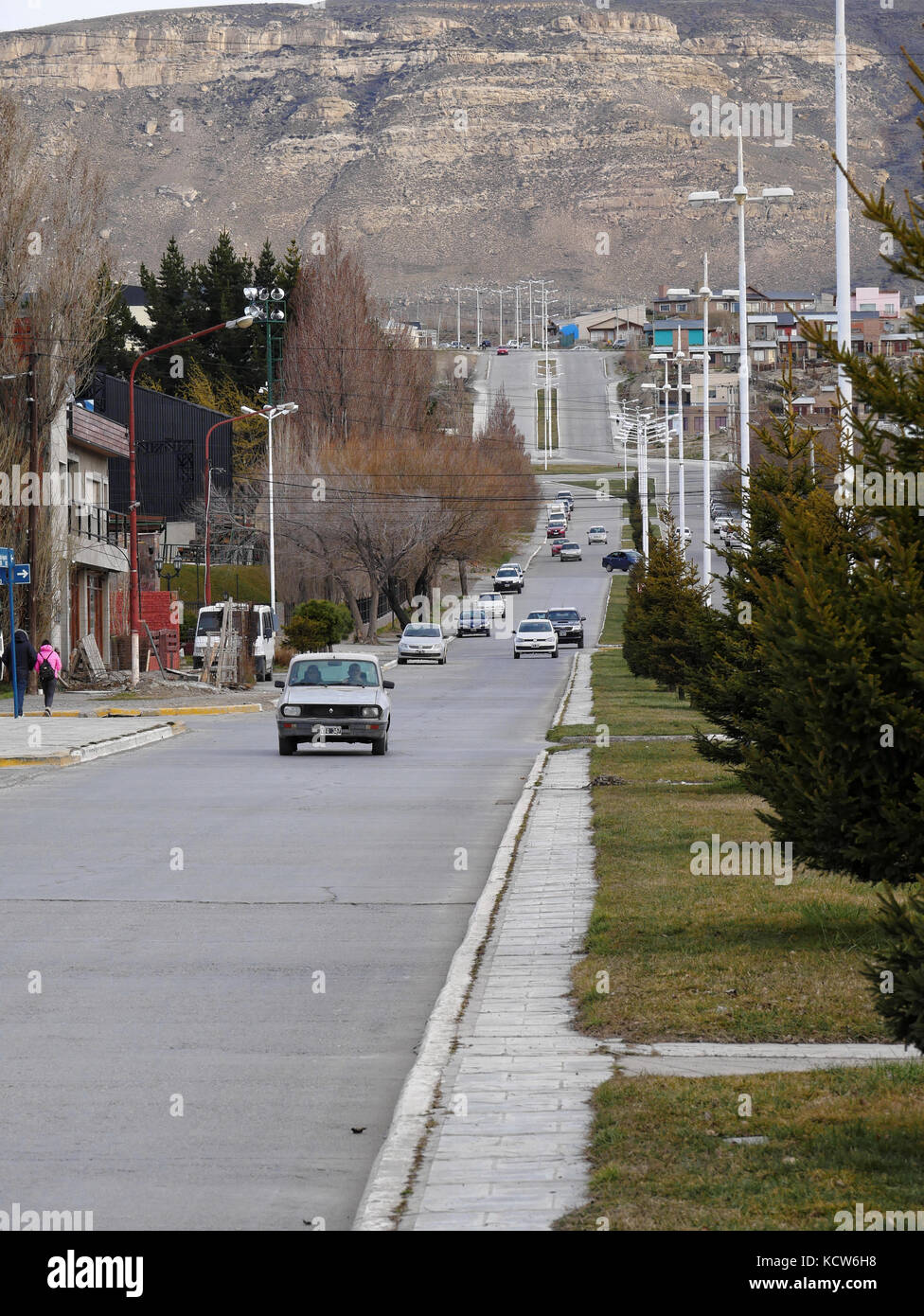 Street with cars, El Calafate, Argentina Stock Photo Alamy