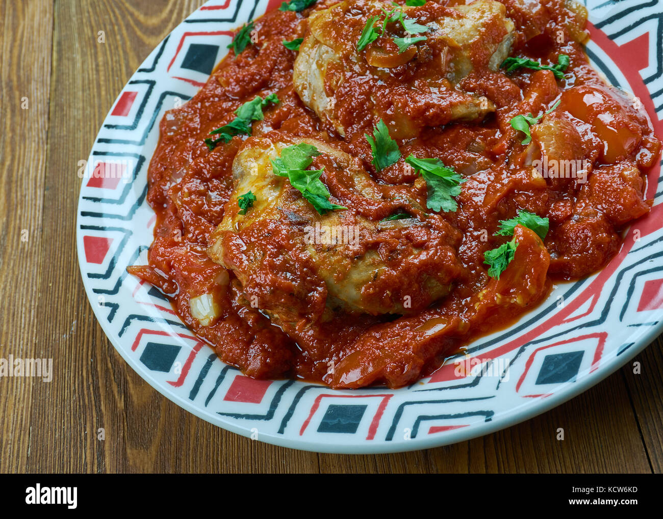 Lahori Red Chicken Karahi, Indian food close up Stock Photo Alamy