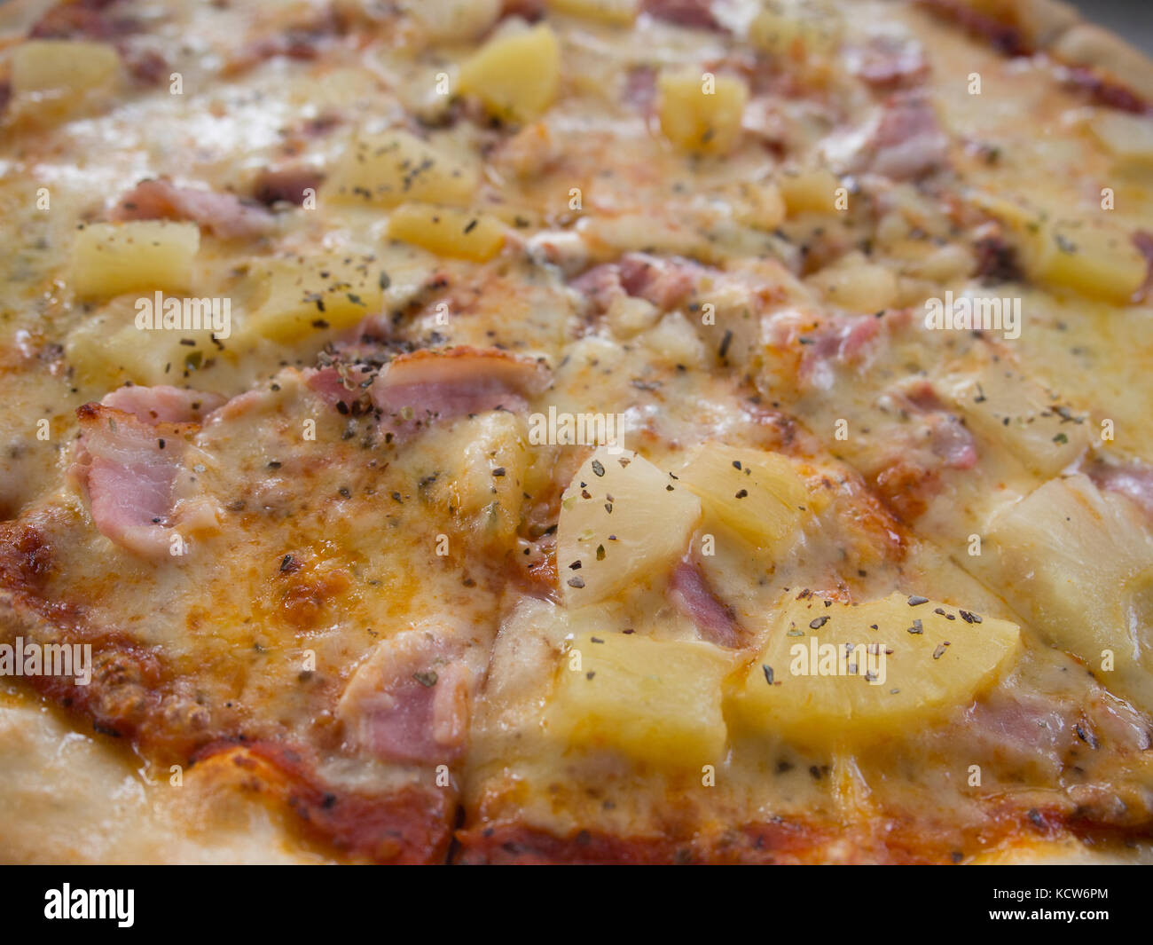 Ham And Pineapple Pizza Stock Photo