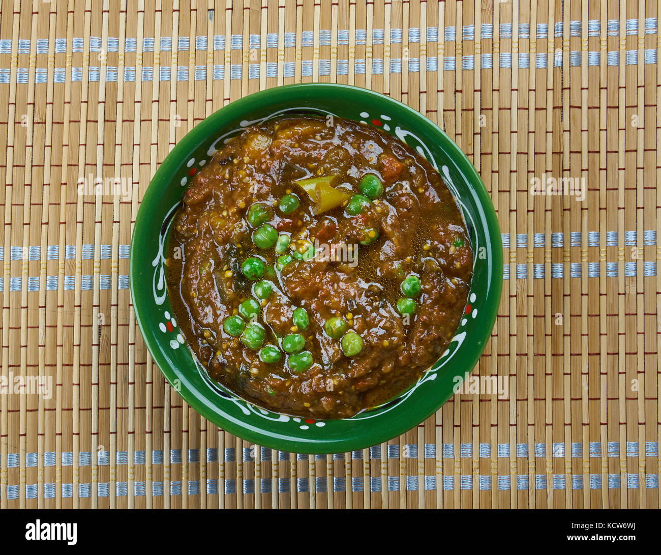 Punjabi Baingan Bharta Indian Spicy Eggplant Mash Stock Photo Alamy