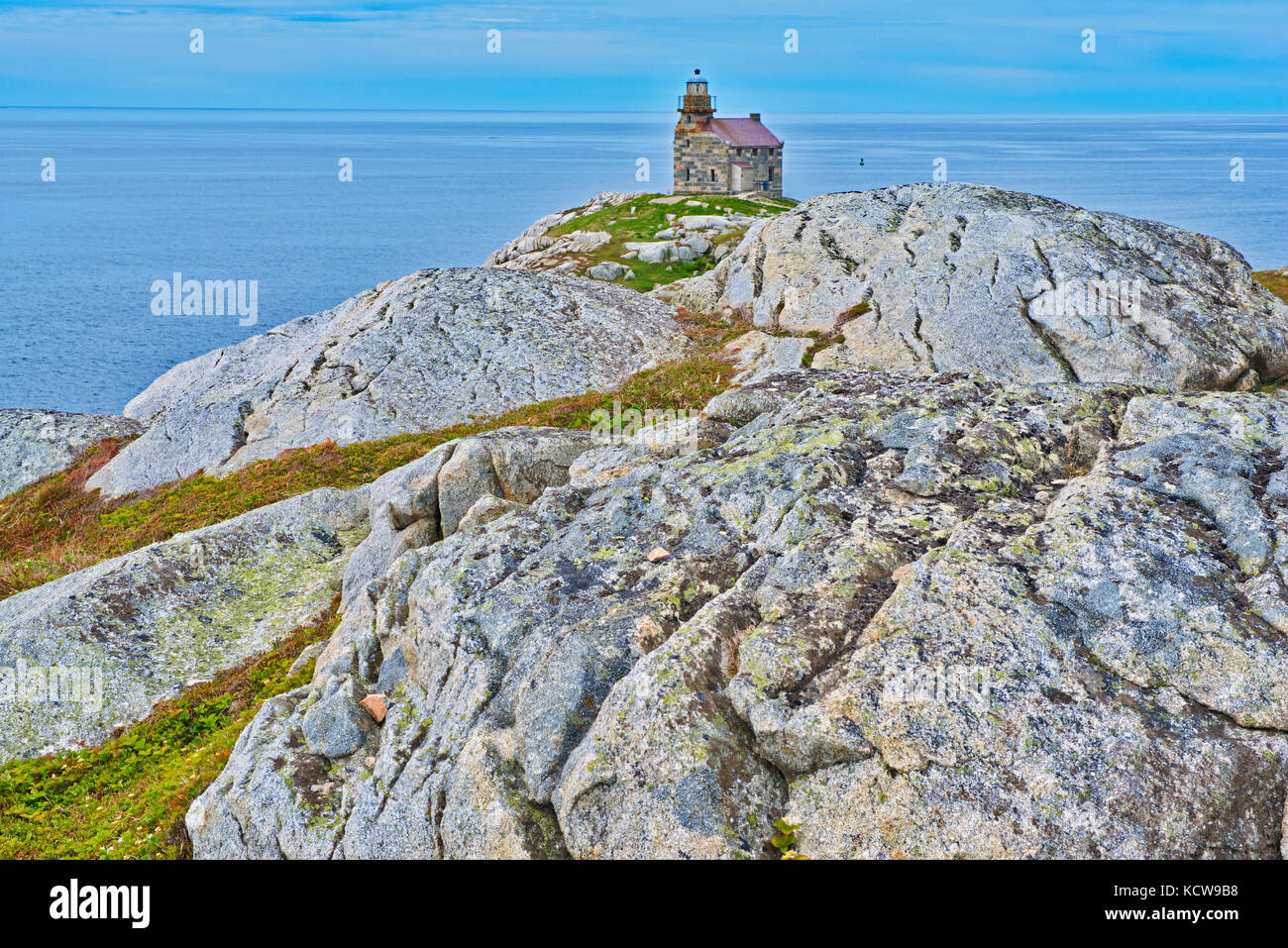 Rose Blanche Lighthouse on the shore of the Atlantic Ocean, Rose