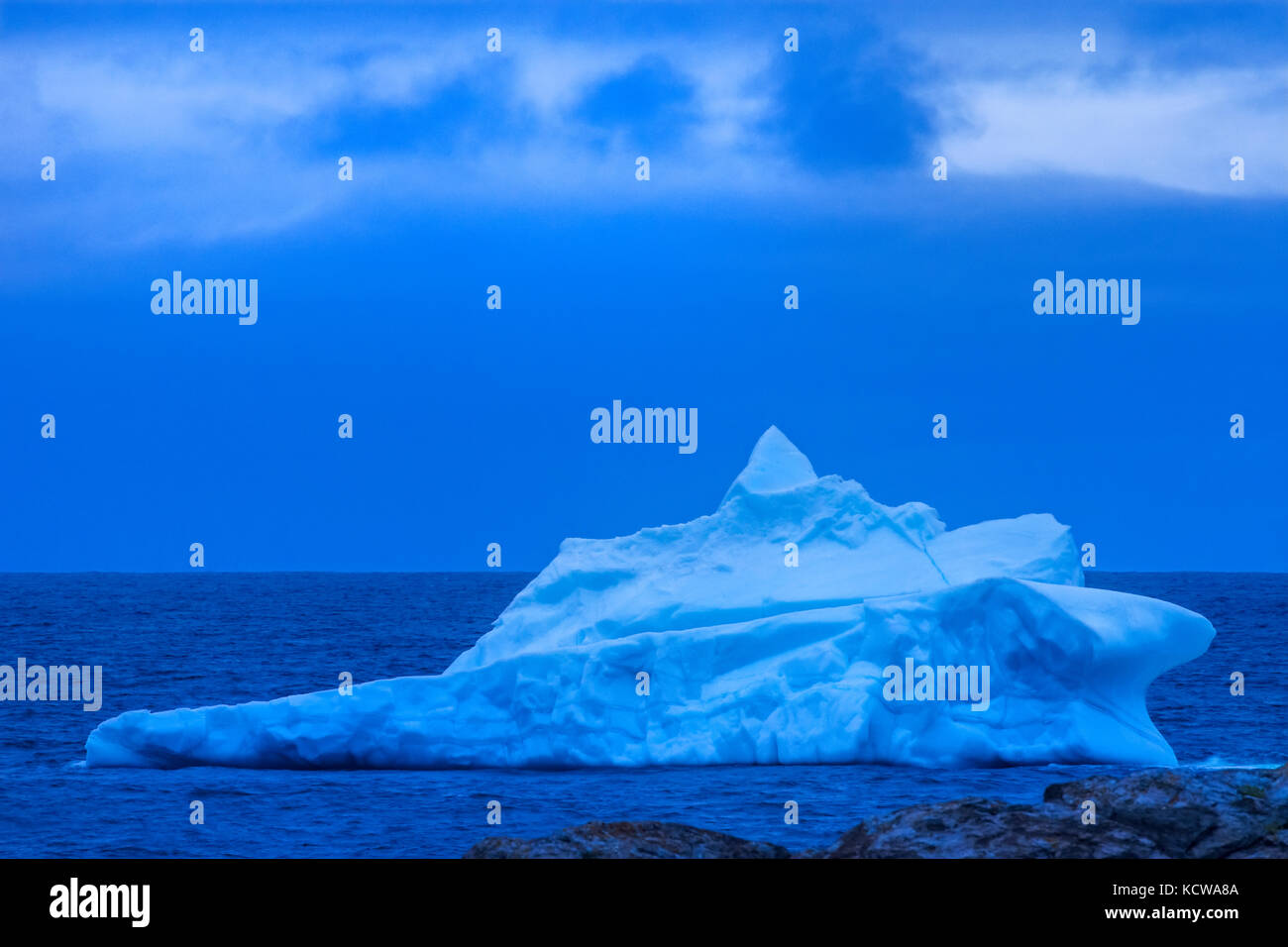 Icebergs in the Atlantic Ocean, Bonavista, Newfoundland & Labrador, Canada Stock Photo