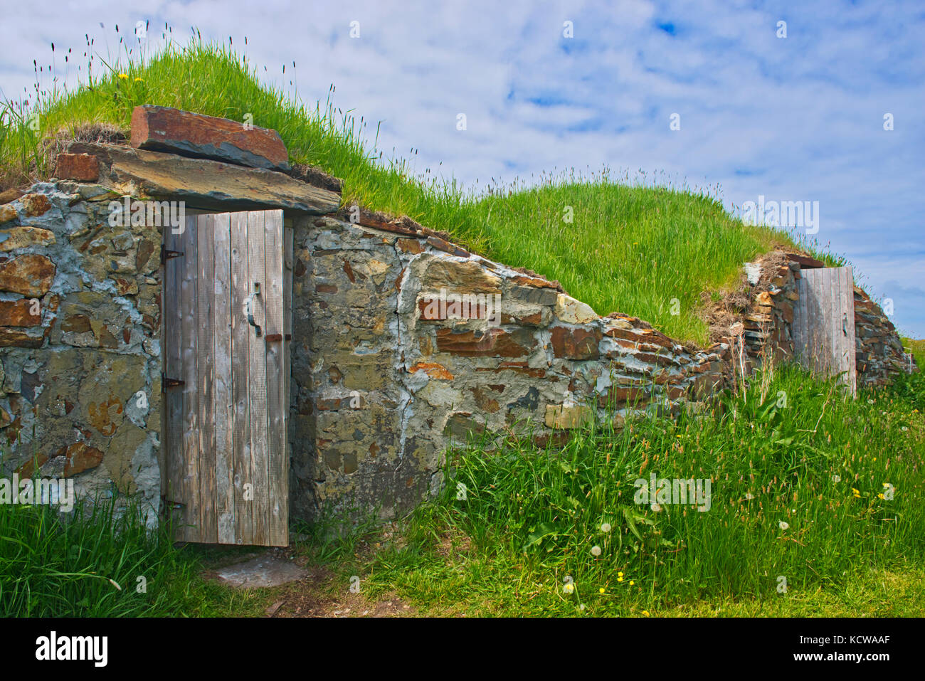 Cellars in Elliston, the Root Cellar Capital of the World, , Newfoundland & Labrador, Canada Stock Photo