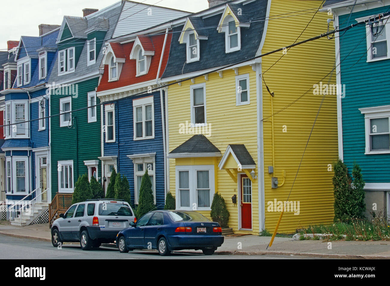 Colorful house of Jelly Bean Row, St John's, Newfoundland & Labrador