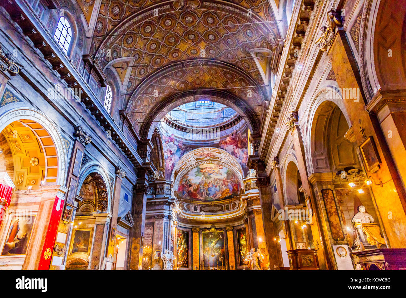 Jesus Fresco Ceiling Dome Santa Maria Maddalena Church Rome Italy ...