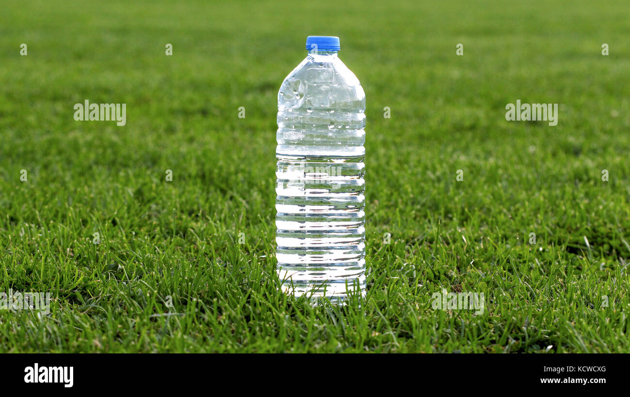 picture of a plastic water bottle on a green grass Stock Photo - Alamy