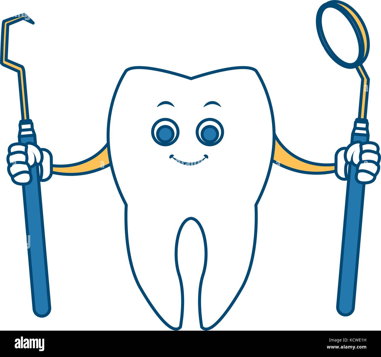 Tooth with dental tools cartoon Stock Vector Image & Art Alamy