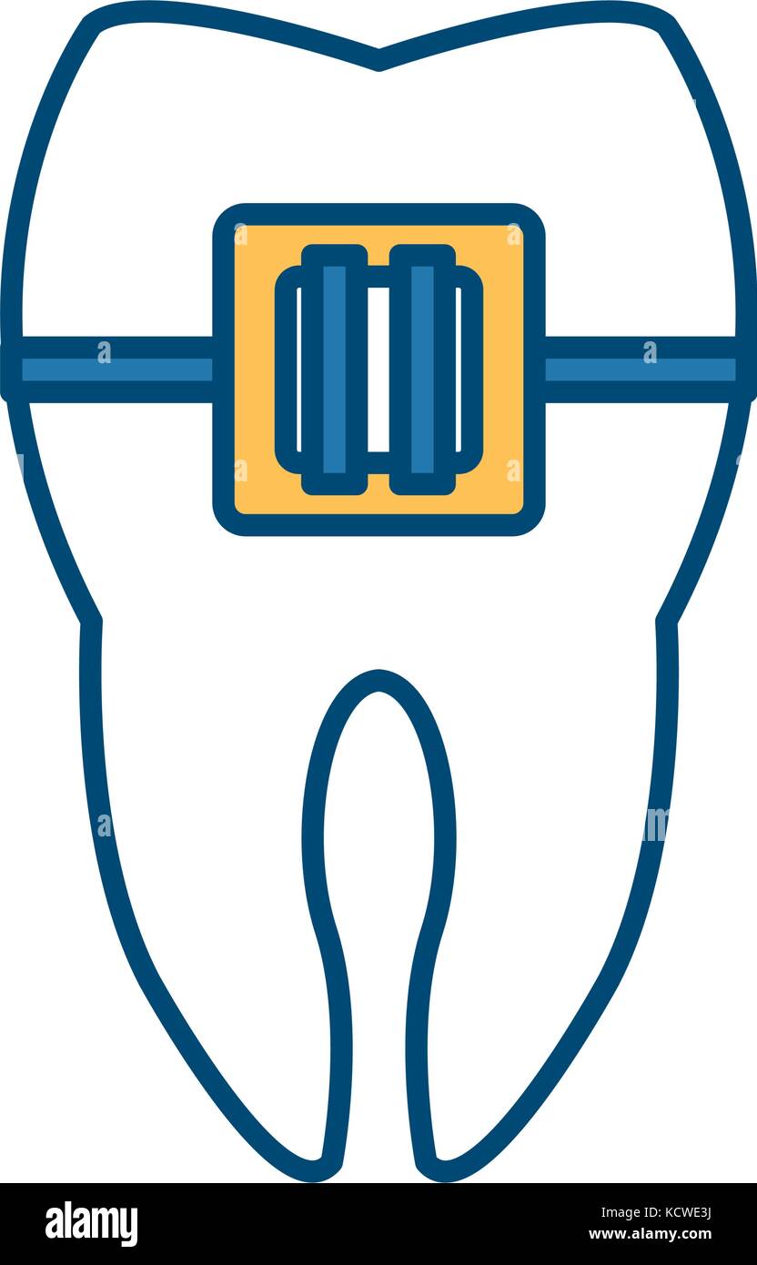 Tooth with bracket Stock Vector Image & Art - Alamy