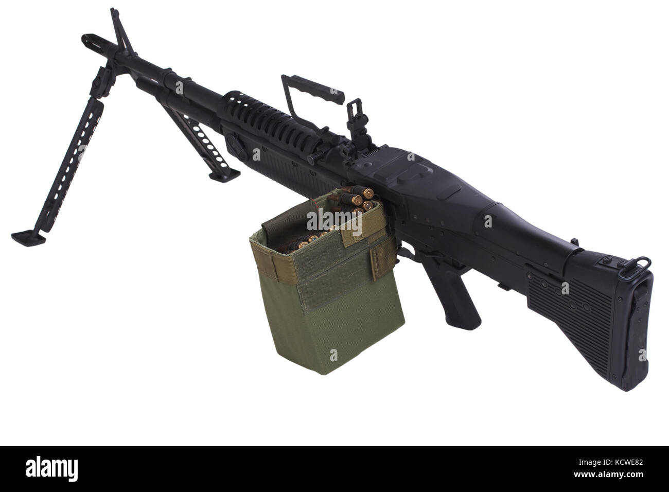 M60 Machine Gun With Amminition Tape Isolated On White Stock Photo Alamy