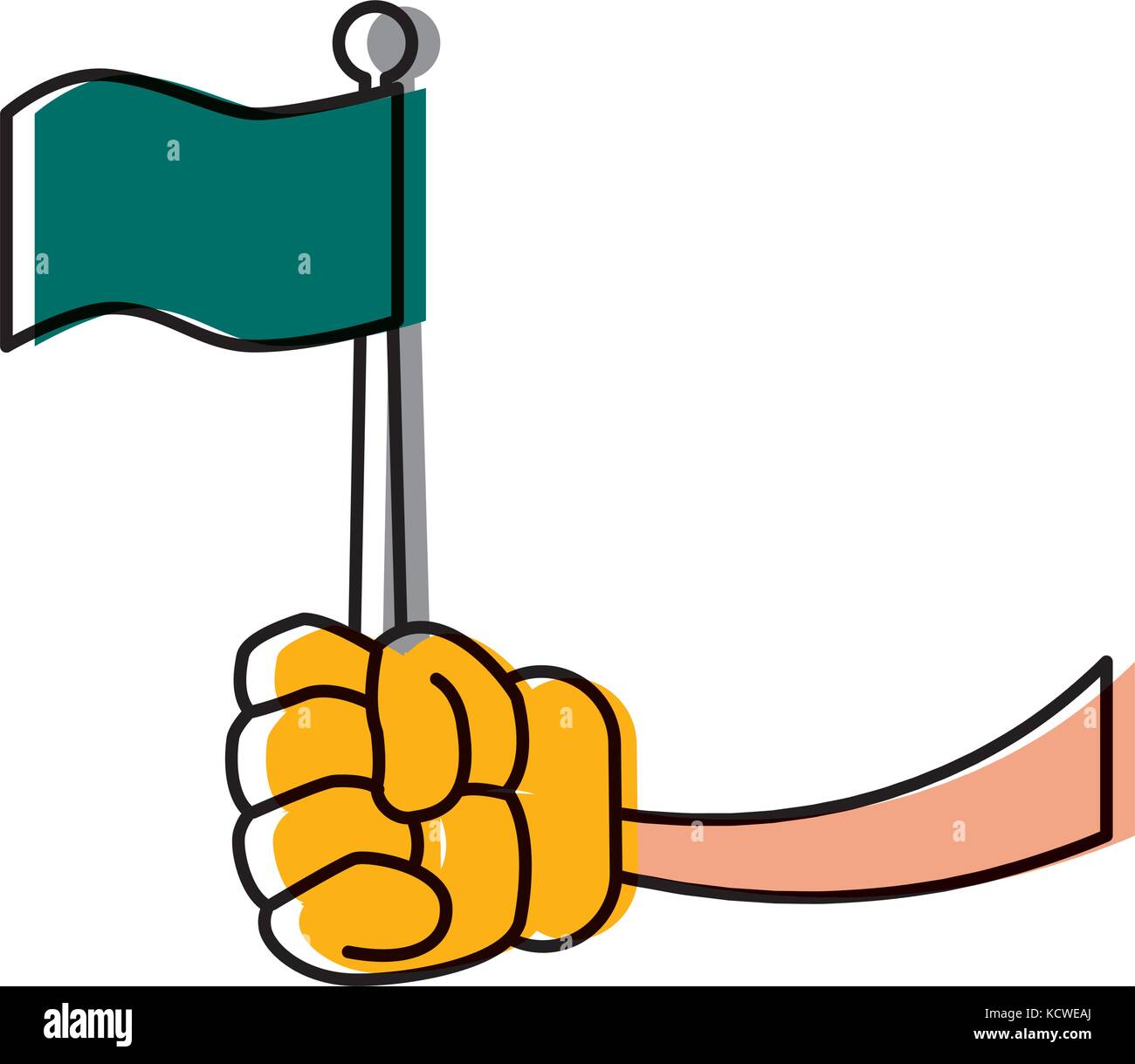 Glove hand with flag Stock Vector Image & Art - Alamy