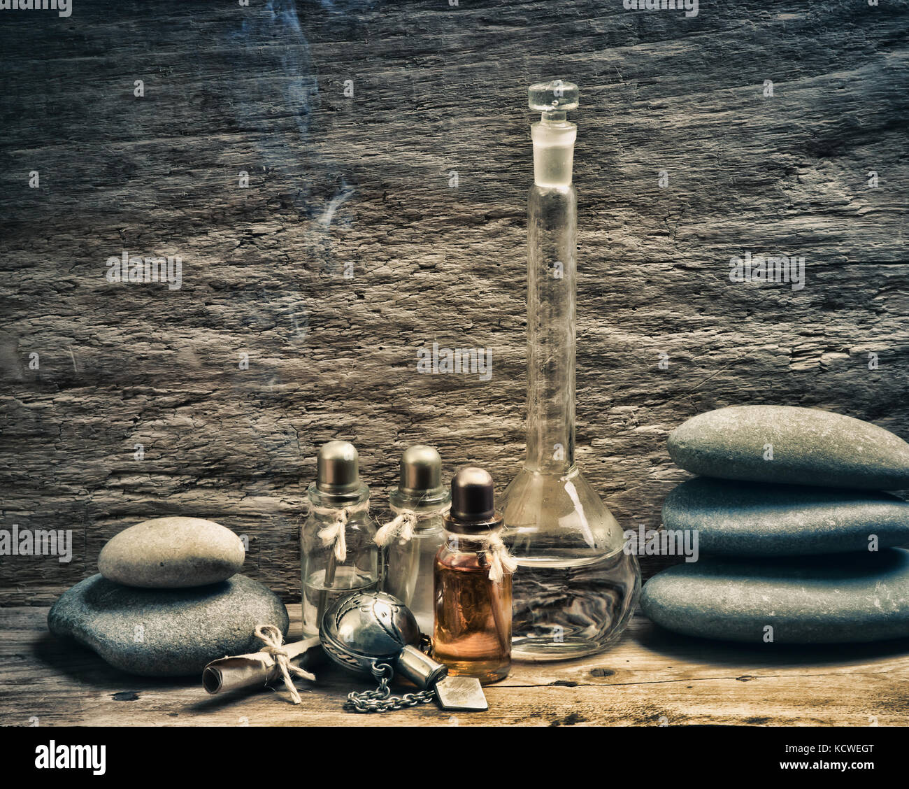 Vials of perfume oils in old fragrance lab Stock Photo Alamy