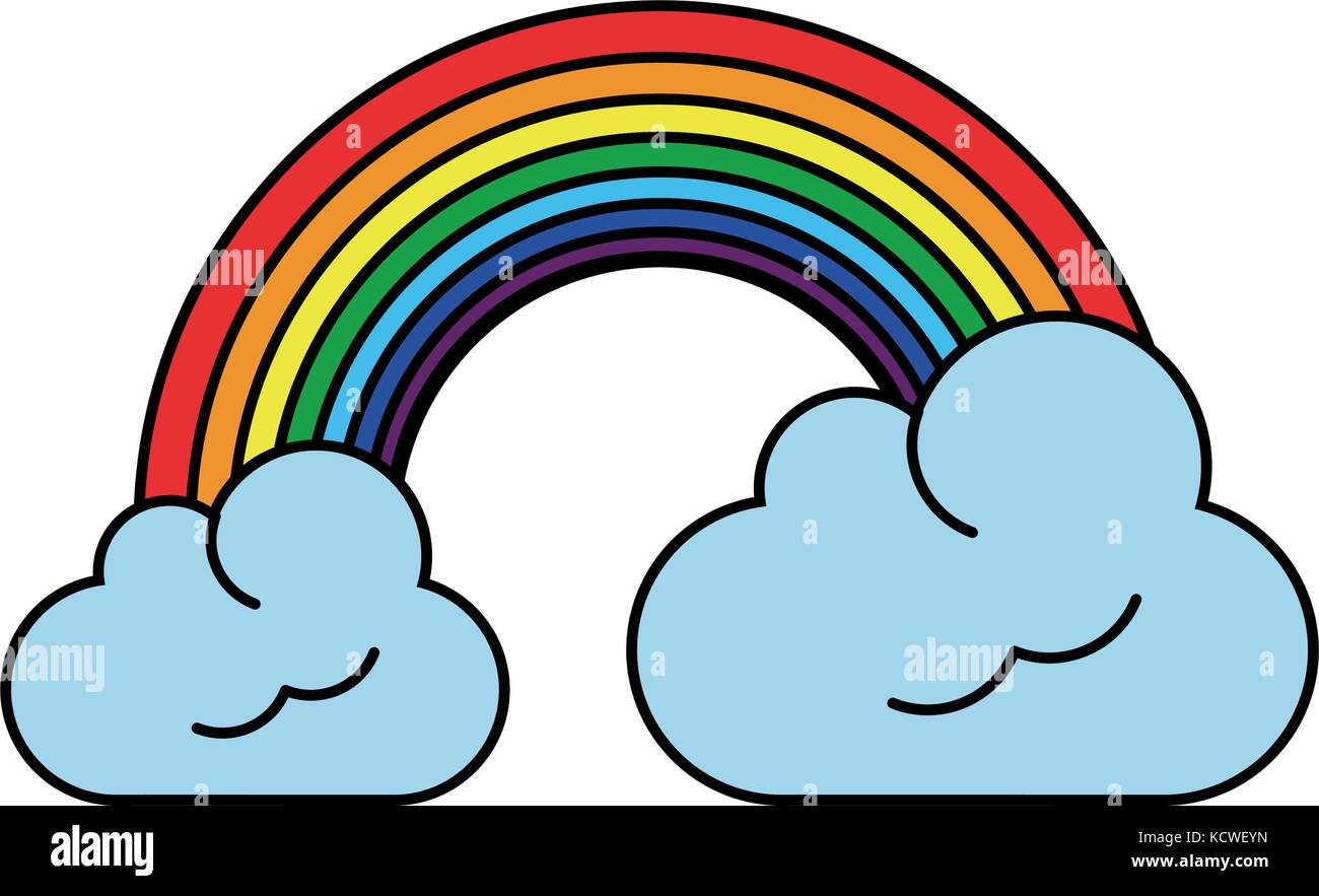 rainbow with clouds icon image Stock Vector Image & Art - Alamy