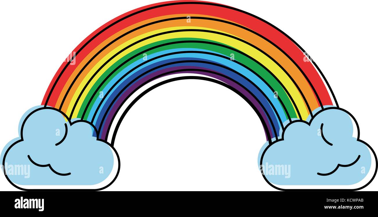 rainbow with clouds icon image Stock Vector Image & Art - Alamy