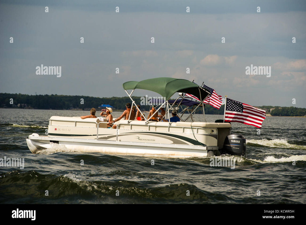 A memorial procession was held on Lake Murray, S.C., to honor U.S. Army Sgts. First Class Charles Judge, Jr., and Jonathon Prins, July 29, 2016.  The two Soldiers were killed while attempting to protect a woman who was allegedly being attacked by a gunman. The boat procession was a way to celebrate their lives.  (U.S. Air National Guard photo by Tech. Sgt. Jorge Intriago) Stock Photo