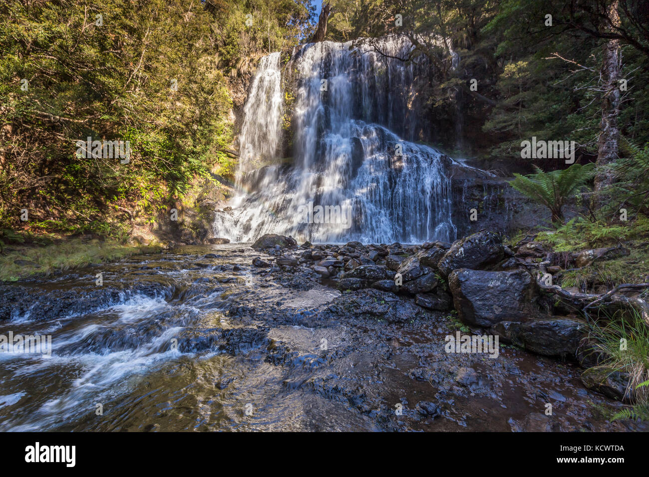 Bridal Veil Falls in the rain forest near Moina in the Cradle valley