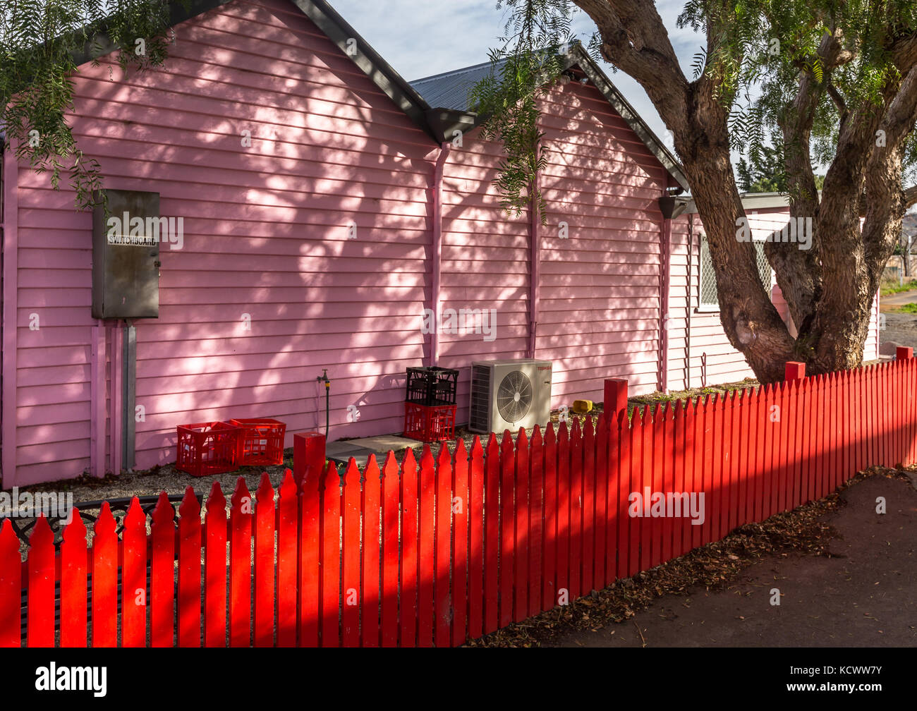 Colourful exterior of the chocolate shop in Richmond, Tasmania. Stock Photo