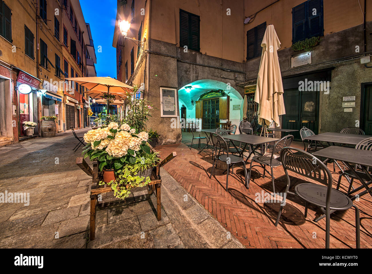 Italy Liguria HIstoric center of Varazze Via Malocello Stock Photo - Alamy