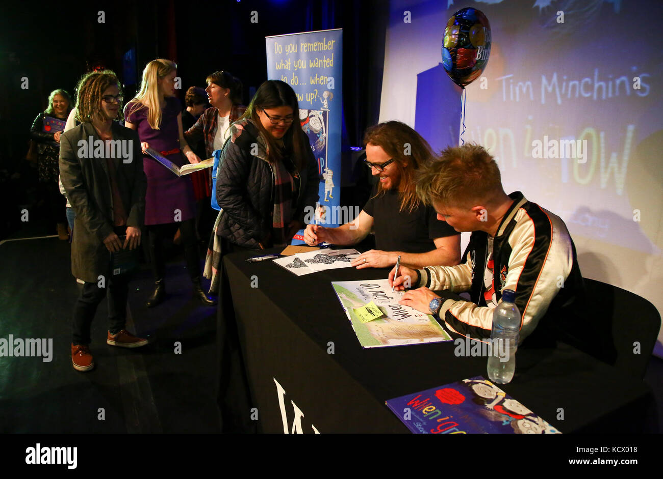 EDITORIAL USE ONLY Tim Minchin and illustrator Steve Antony sign copies of their new picture