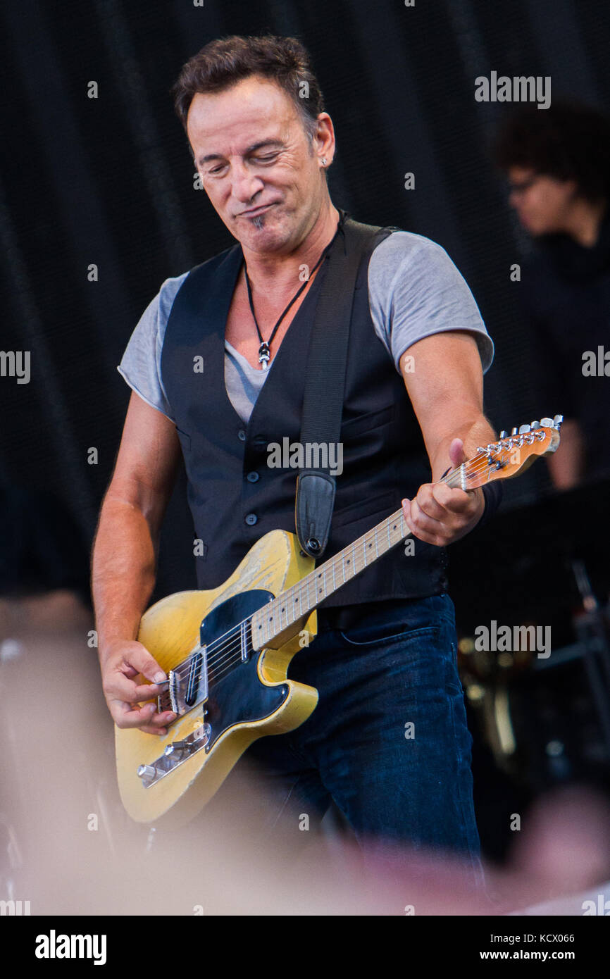 Zurich Switzerland. 09th July 2012. Bruce Springsteen performs live on stage at Stadion Letzigrund during the 'Wrencking Ball Tour' Stock Photo