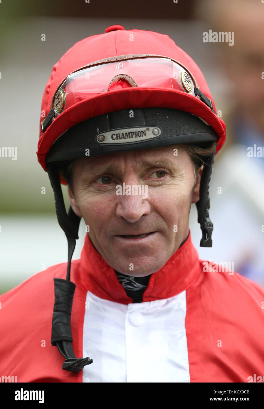 Jockey Jimmy Fortune after The Kingdom Of Bahrain Sun Chariot Stakes at Newmarket Racecourse. PRESS ASSOCIATION Photo. Picture date: Saturday October 7, 2017. See PA story RACING Newmarket. Photo credit should read: Nigel French/PA Wire Stock Photo