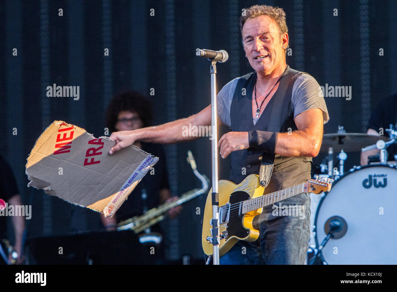Zurich Switzerland. 09th July 2012. Bruce Springsteen performs live on stage at Stadion Letzigrund during the 'Wrencking Ball Tour' Stock Photo
