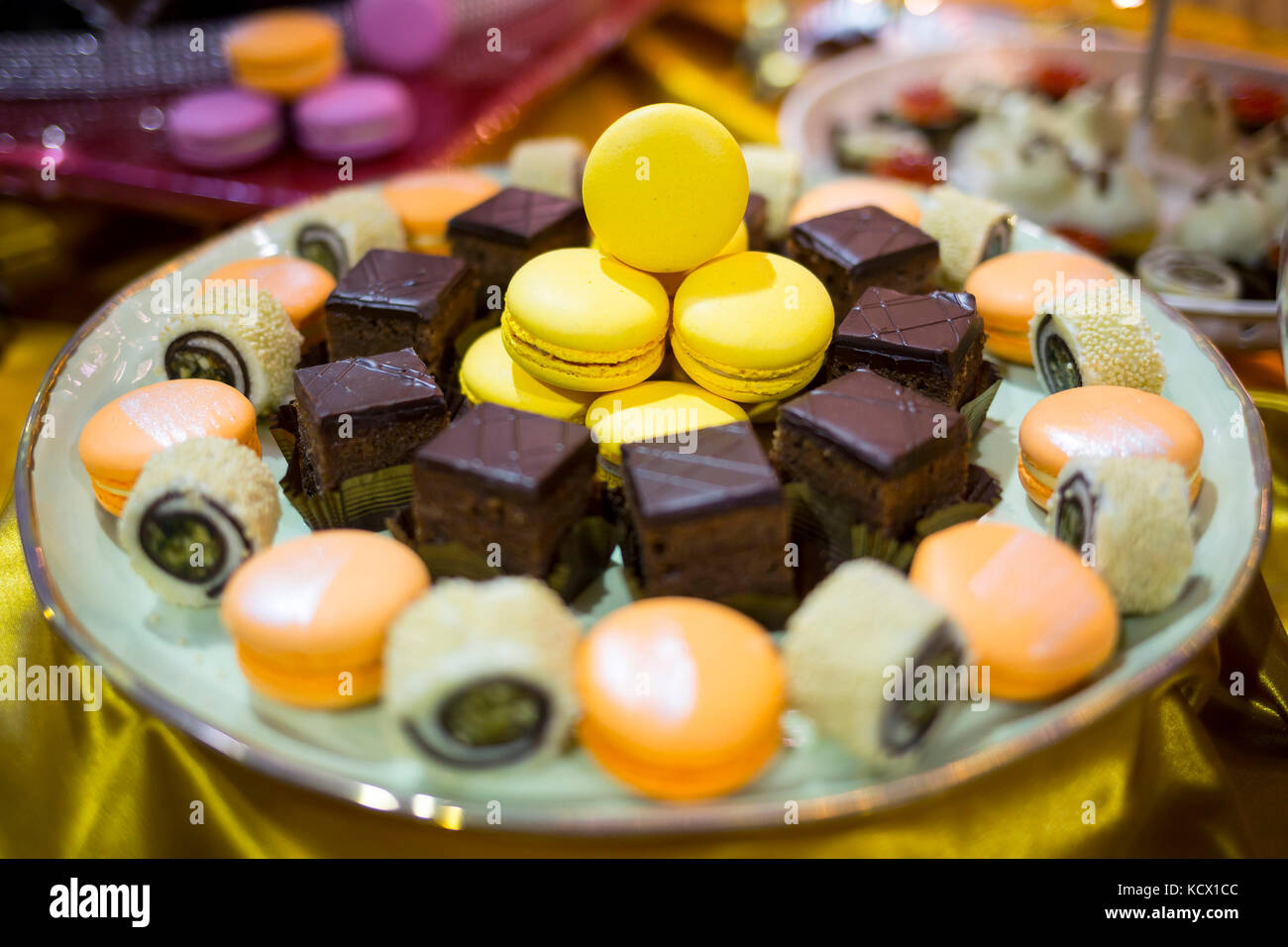 Circular cake macaron or macaroon is a sweet meringuebased confection