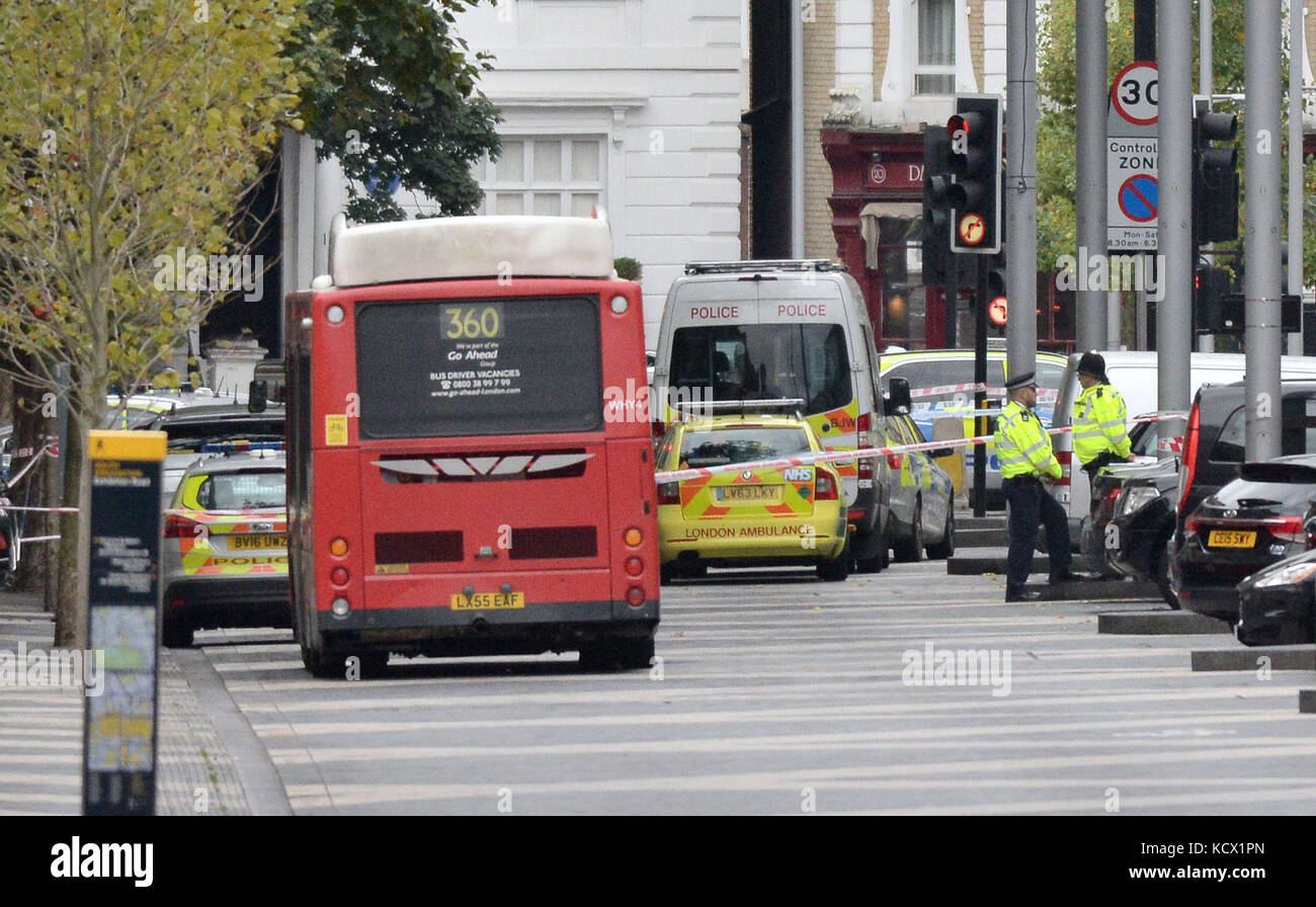 Emergency services at the scene on Exhibition Road in London, after several people have been injured after a car reportedly ploughed into people outside the Natural History Museum. Stock Photo