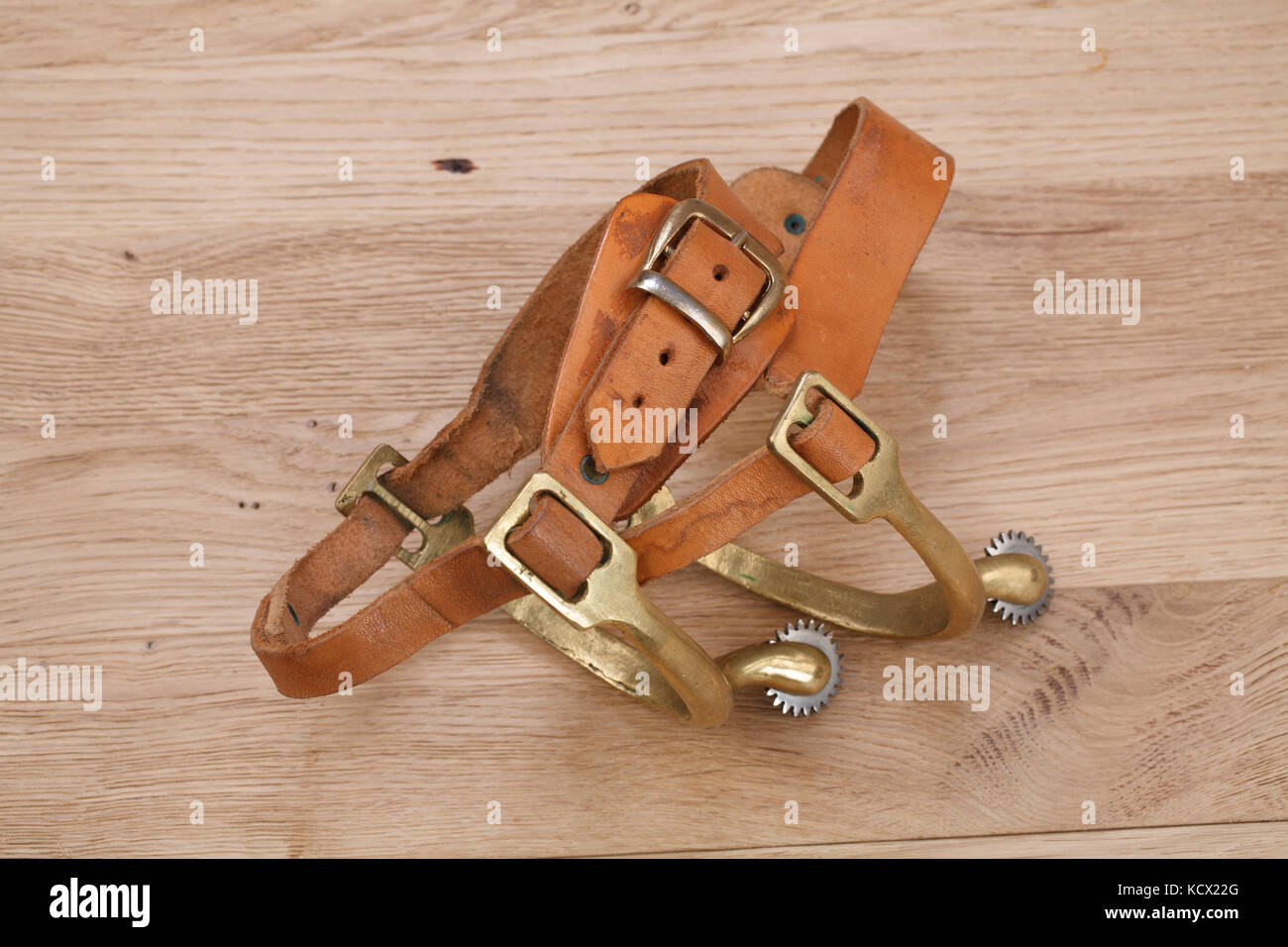 Westernstyle cowboy spurs with rowels Stock Photo Alamy
