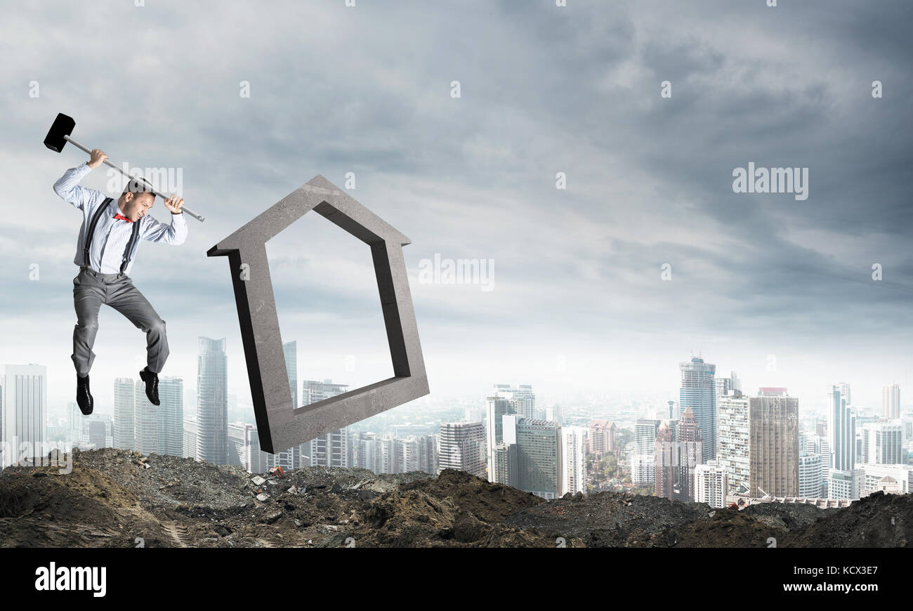 Crashing real estate market concept Stock Photo Alamy