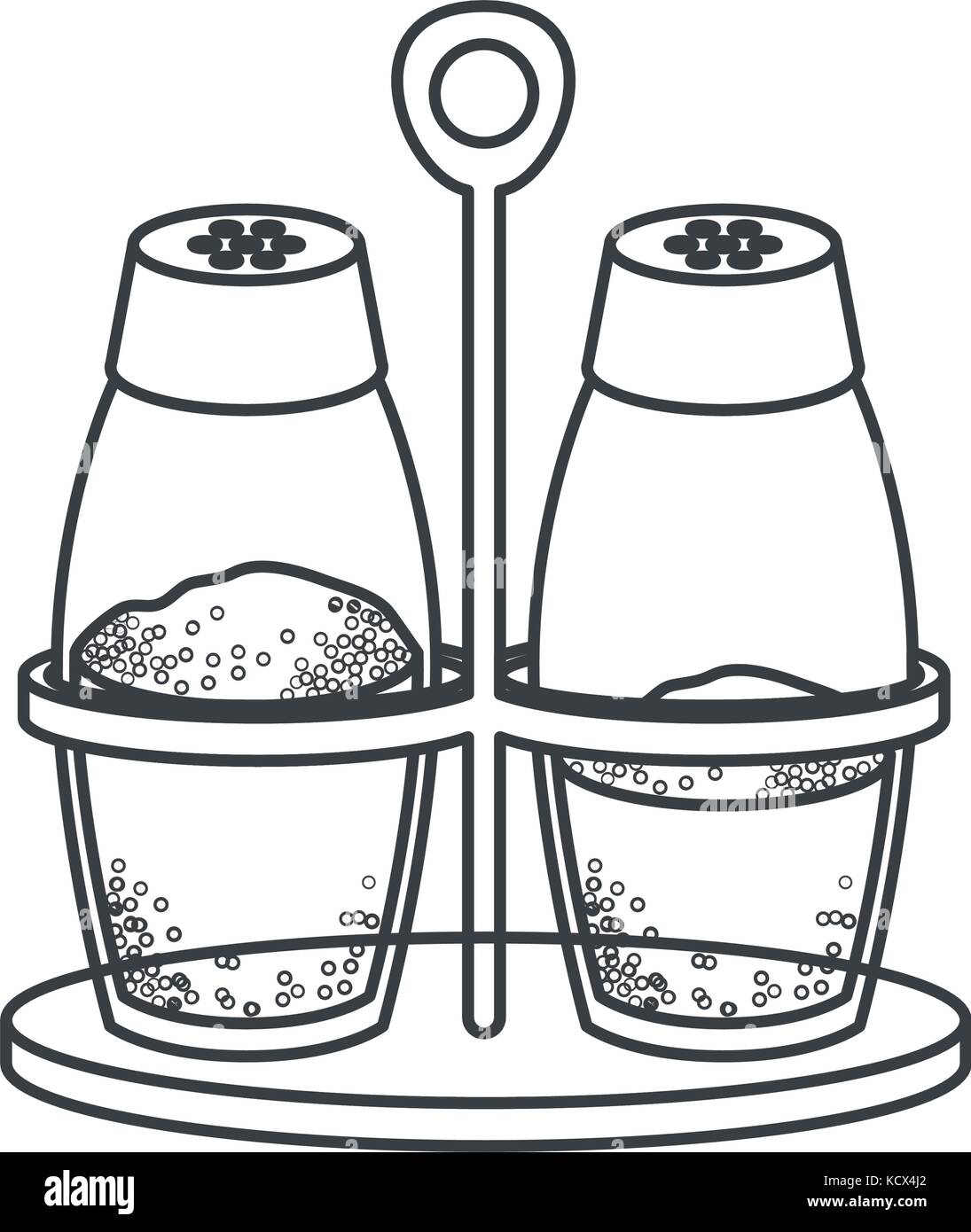 salt and pepper containers monochrome silhouette Stock Vector Image ...