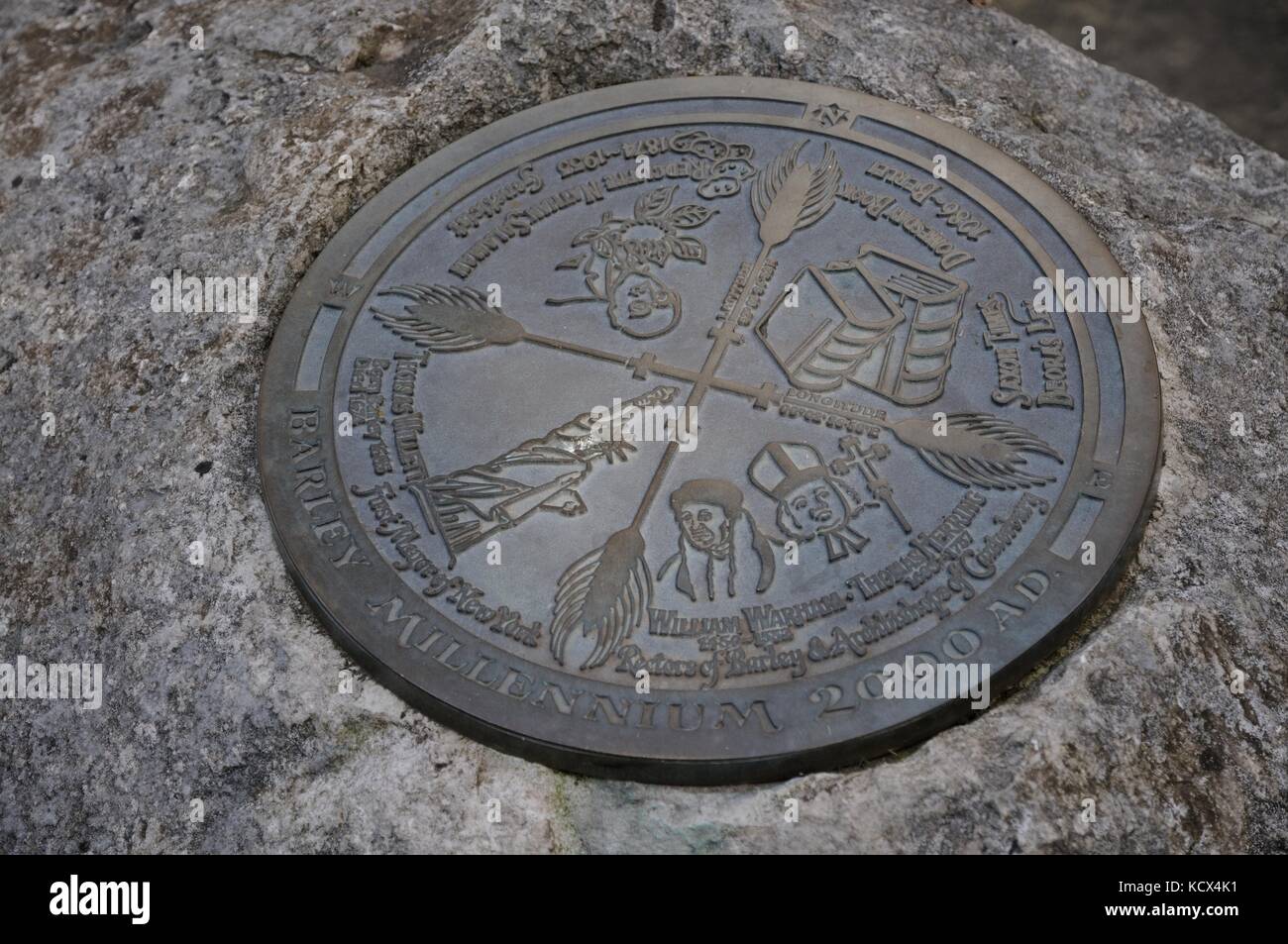 Puddingstone, Barley, Hertfordshire, it is Large stone outside the Town House, Barley