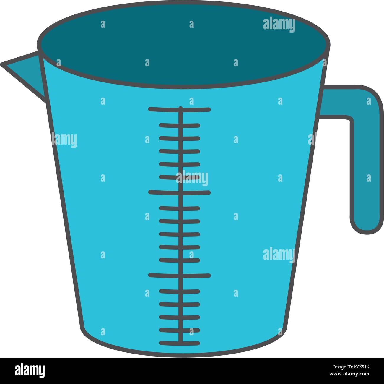 jar with handle and measure scale colorful silhouette Stock Vector