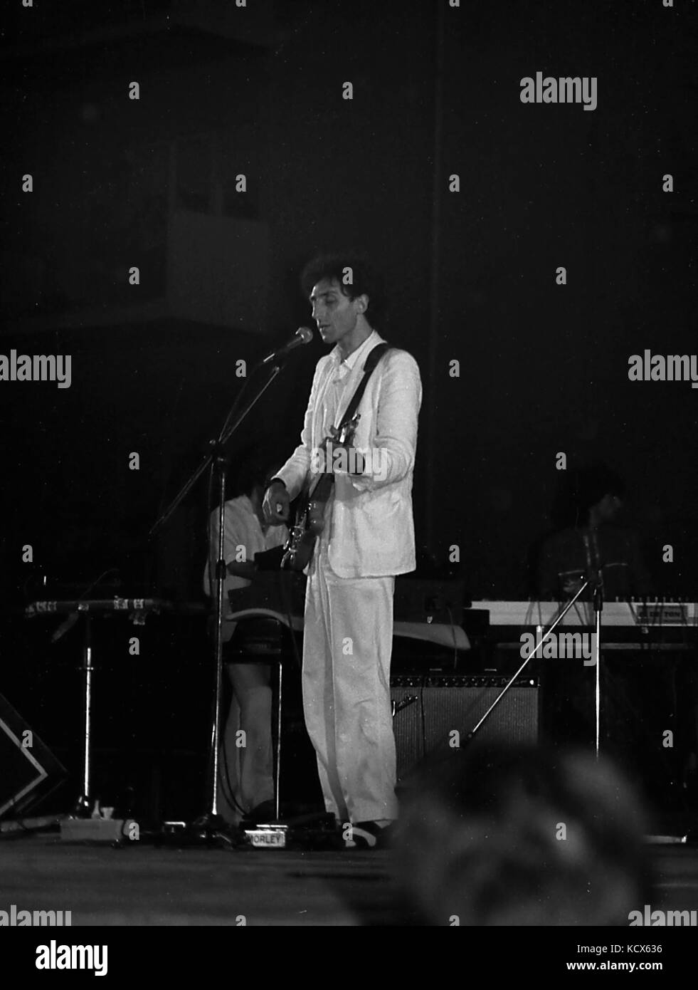Franco Battiato in concert, Alessandria (Italy), 1981 (1) Stock Photo