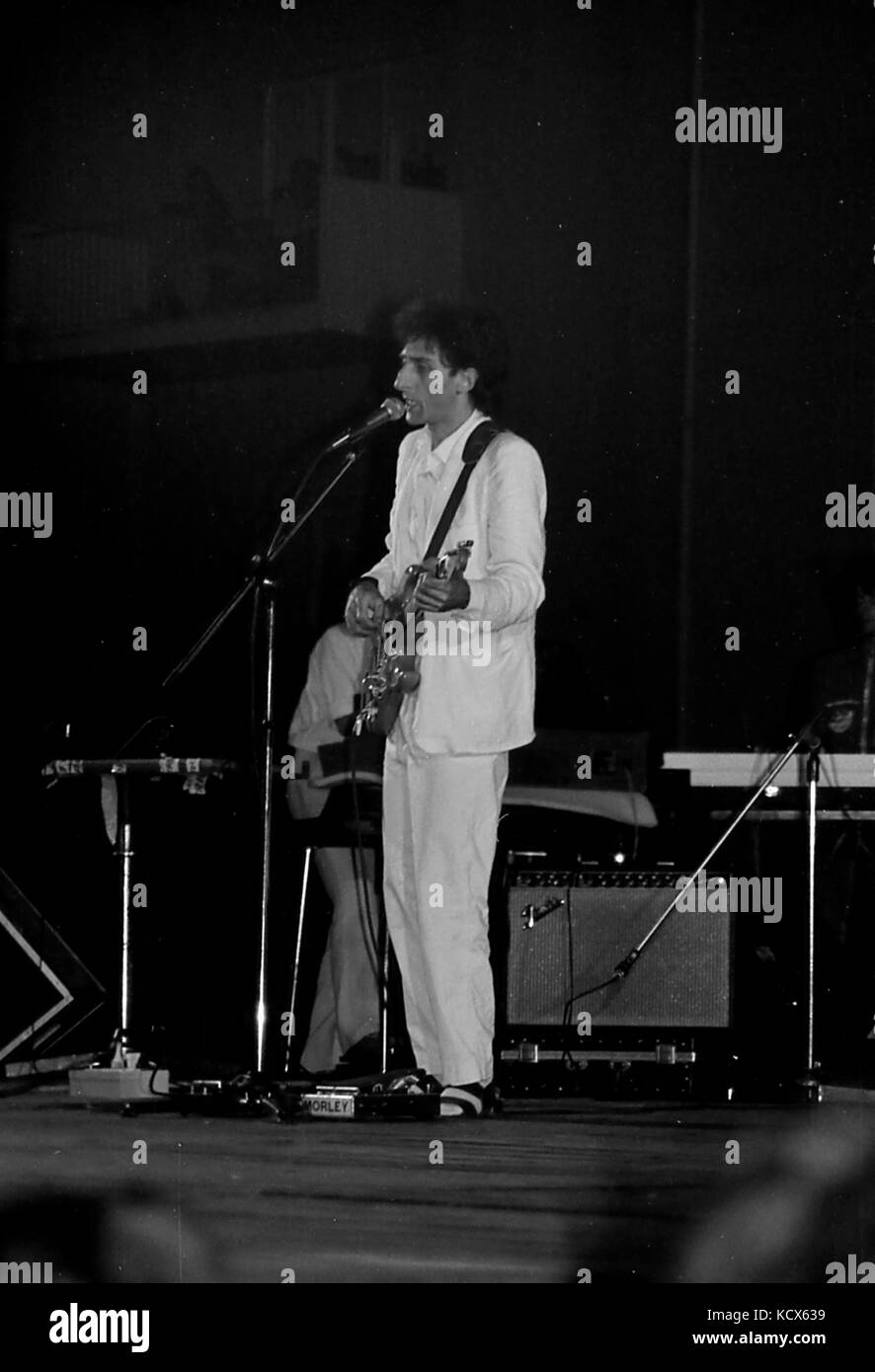 Franco Battiato in concert, Alessandria (Italy), 1981 (2) Stock Photo