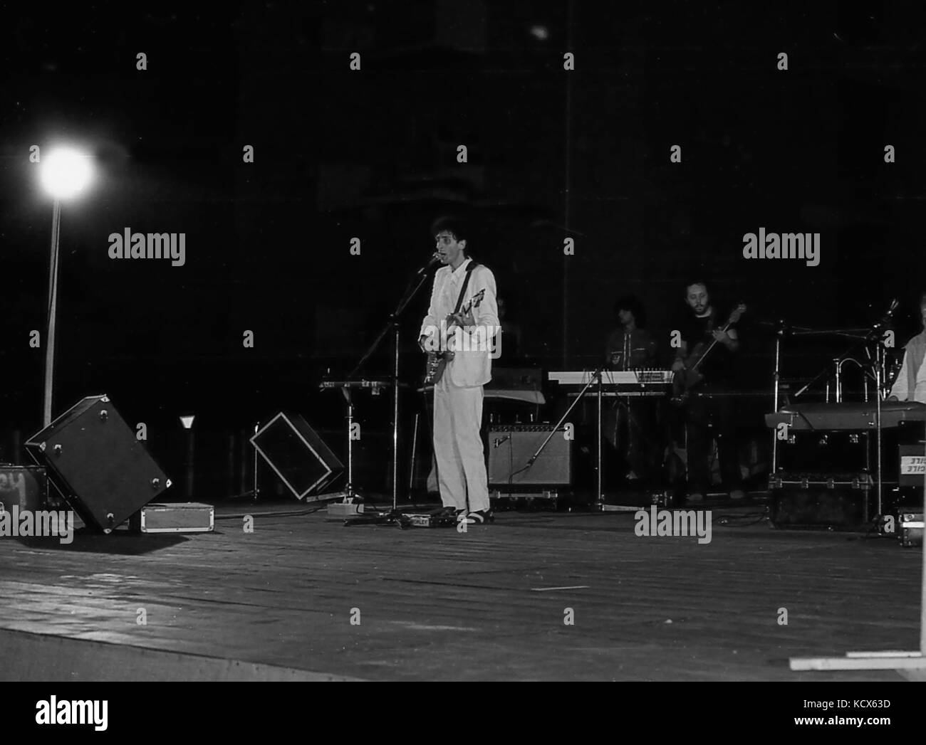 Franco Battiato in concert, Alessandria (Italy), 1981 (3) Stock Photo