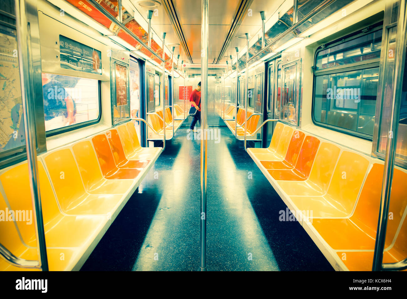 New York City subway car Stock Photo Alamy
