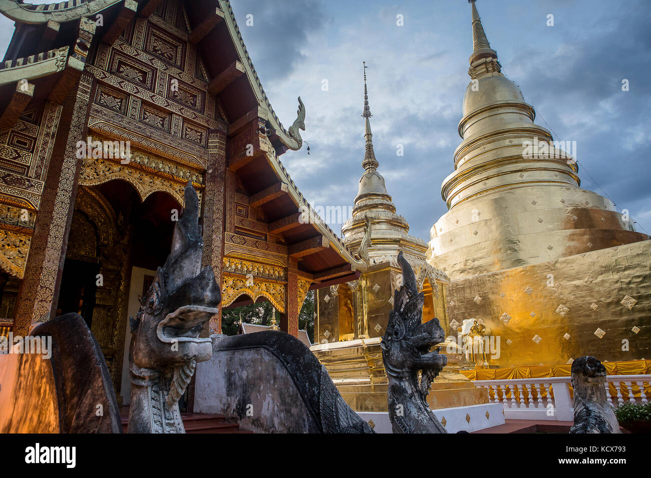 Wat Phra Singh temple, Chiang Mai, Thailand Stock Photo