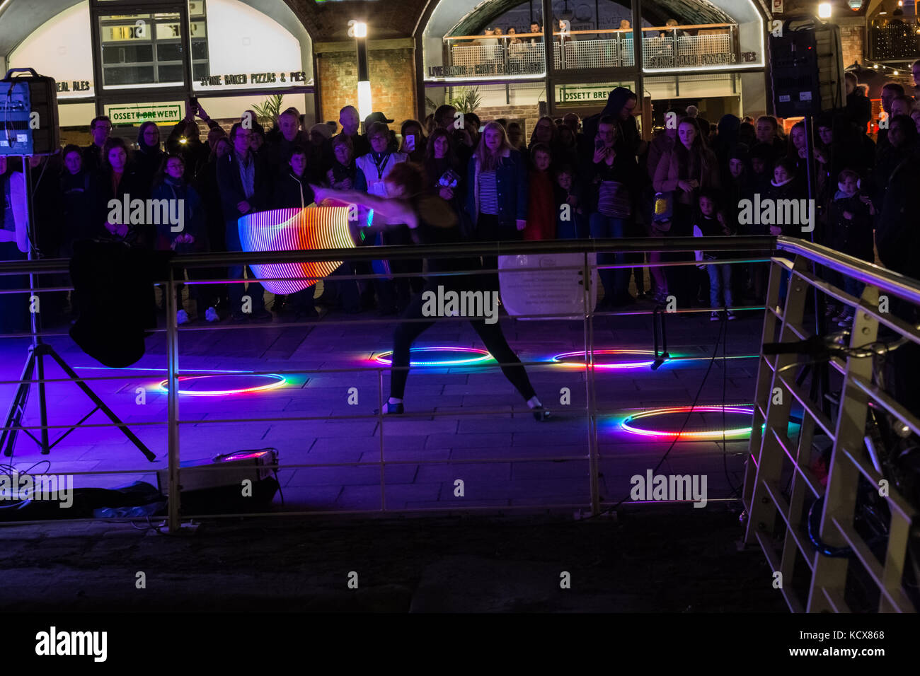 6th Oct 2017, Leeds Night Light, a magical celebration of light and colour, this the 13th year of Light Night Leeds. Stock Photo