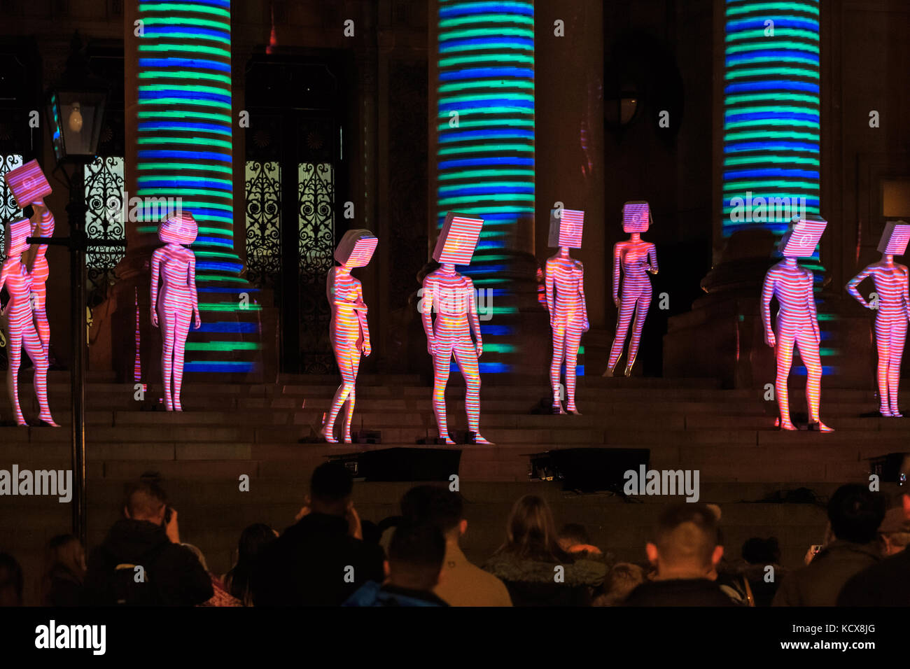 6th Oct 2017, Leeds Night Light, a magical celebration of light and colour, this the 13th year of Light Night Leeds. Stock Photo